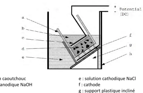 Figure II.16 : Schéma du dispositif d’essai de migration des ions chlorures Nordtest Method (NT Build 492, 1999) 