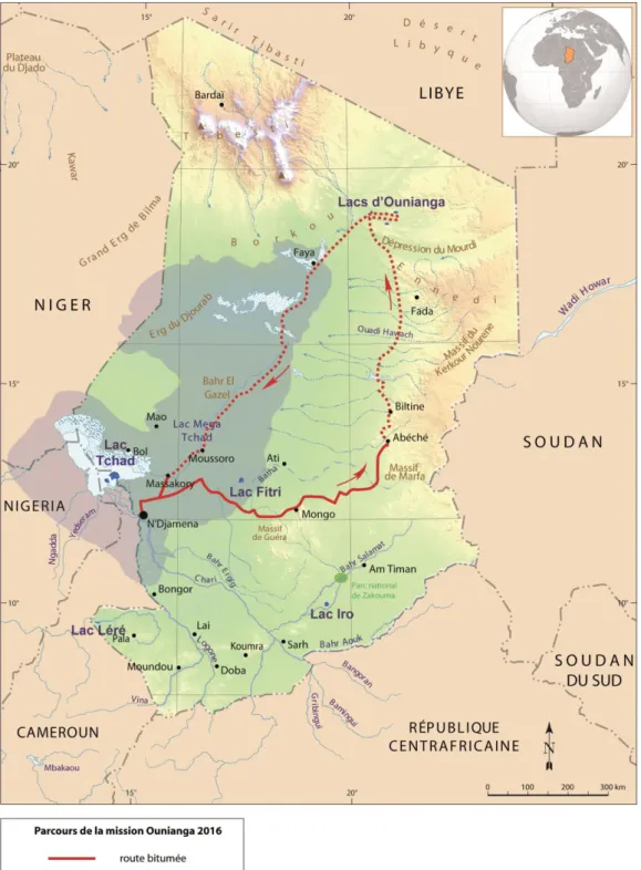 Figure 1 : carte du Tchad (d’après Mourre, 2015) 