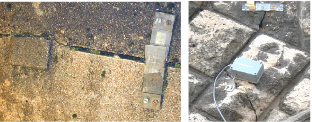 Figure 1-21  Trois époques, trois technologies, trois types de suivi des fissures  [IN 2086, 2007]