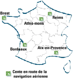 Figure n° 3 : Centres en route de la navigation aérienne 