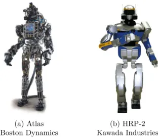 Figure 3: Humanoid robots. Illustration of some humanoid robots cited in this manuscript.