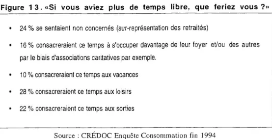 Figure 13. «Si vous aviez plus de temps libre, que feriez vous?»