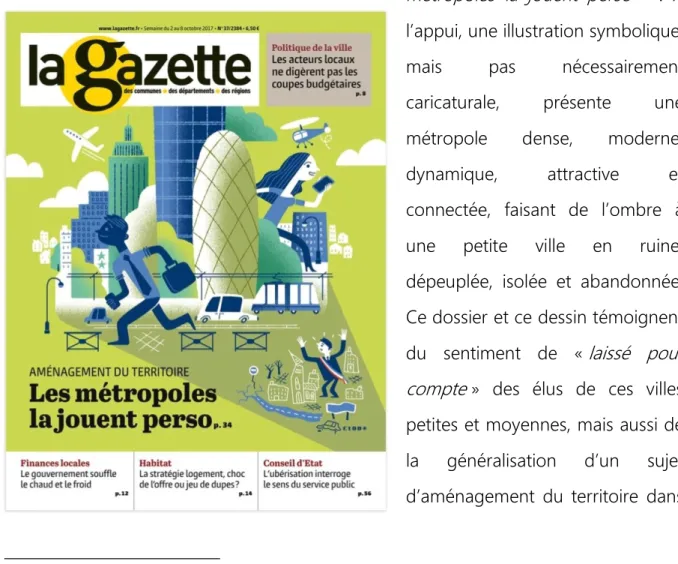 Figure 2 : Une de la Gazette des communes  du 2 octobre 2017