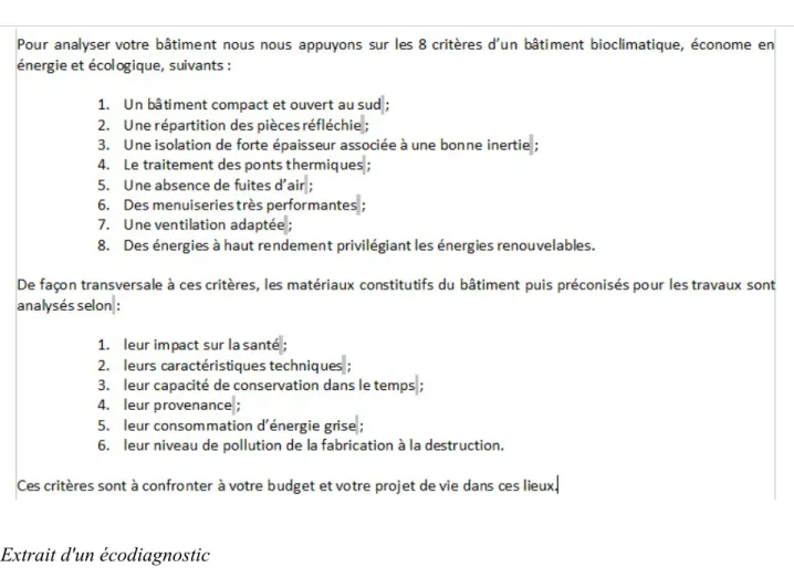 Figure   8 :   Exemple   de   gain   énergétique   estimé   dans   un écodiagnostic.