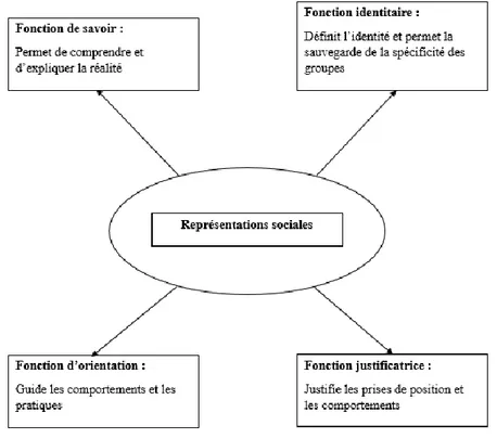 Figure 1 : Schéma récapitulatif des fonctions des représentations sociales 