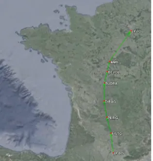 Figure 2.10 – Plan de vol classique allant de Toulouse à Paris Orly