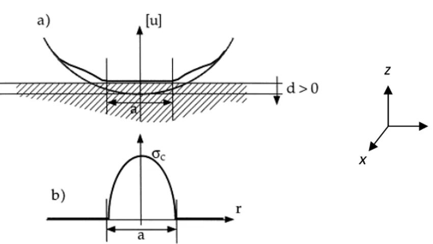 Figure 6 : Schéma de la répartition de la pression de Hertz au niveau du contact [27]