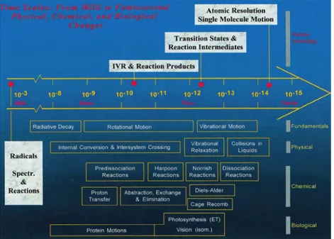 Figure 4.1: Chara
teristi
 time-s
ales of mole
ular pro
esses in physi
s, 
hemistry and