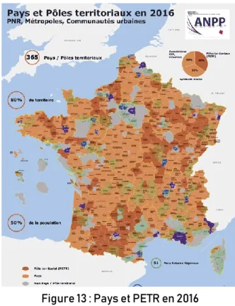 Figure 13 : Pays et PETR en 2016  Source ANPP 