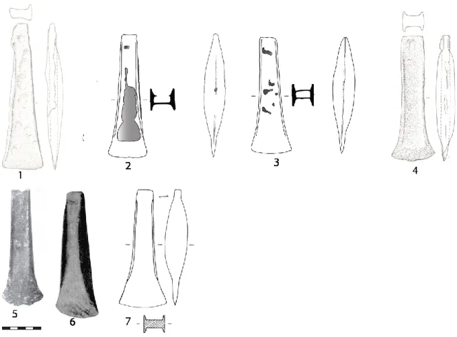 Figure 9: 1: Lavelanet 2: Saint-Cyprien (Toulouse); 3: Saint-Cyprien (Toulouse); 4: Le Bazacle  (Toulouse 5: Mayrègne 6: Sombrun ; 7: Portet-sur-Garonne  