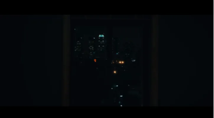 Fig. 16. The city skyline outside Driver's window.