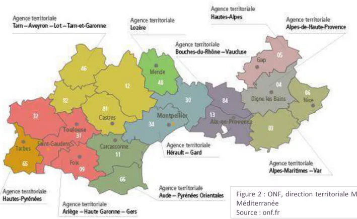 Figure  2 : ONF,  direction territoriale Midi- Midi-Méditerranée 