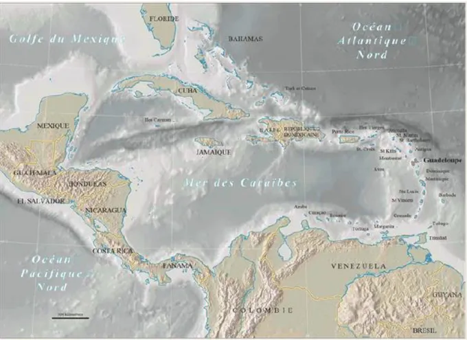 Figure 1 : Carte des Caraïbes. Tirée de Bonnissent 2006. 