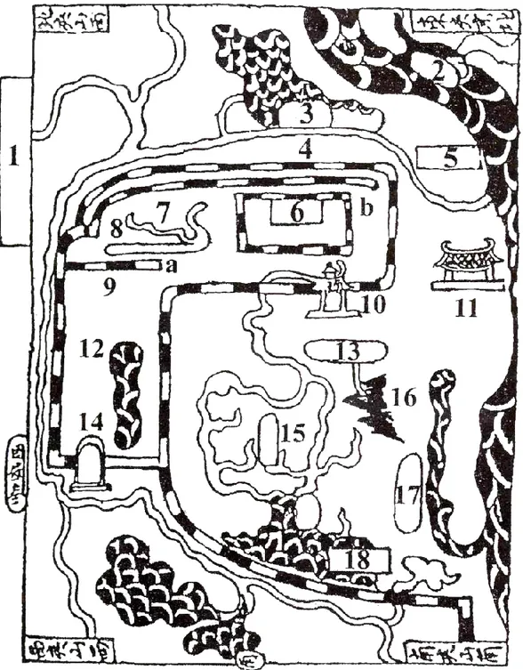 Figure 2.7: La carte de la Cité Impériale de Đông Kinh dans “les Atlas de Hồng Đức” 
