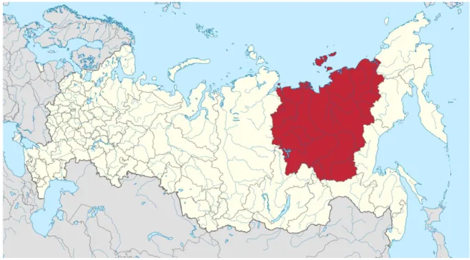 Figure 18 – Situation géographique de la Yakoutie au sein de la Fédération de Russie 