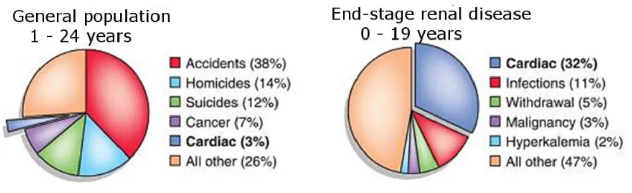Figure 2. Main causes of death in the children from the general population and children suffering from  ESRD [28]