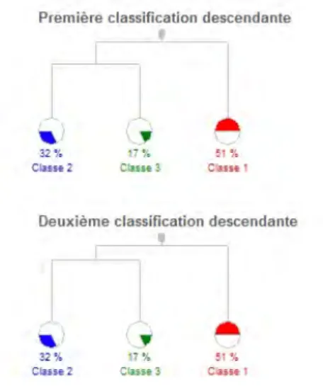 Figure 3. Dendrogramme de l’analyse Alceste du corpus « Perspective Temporelle » des entretiens