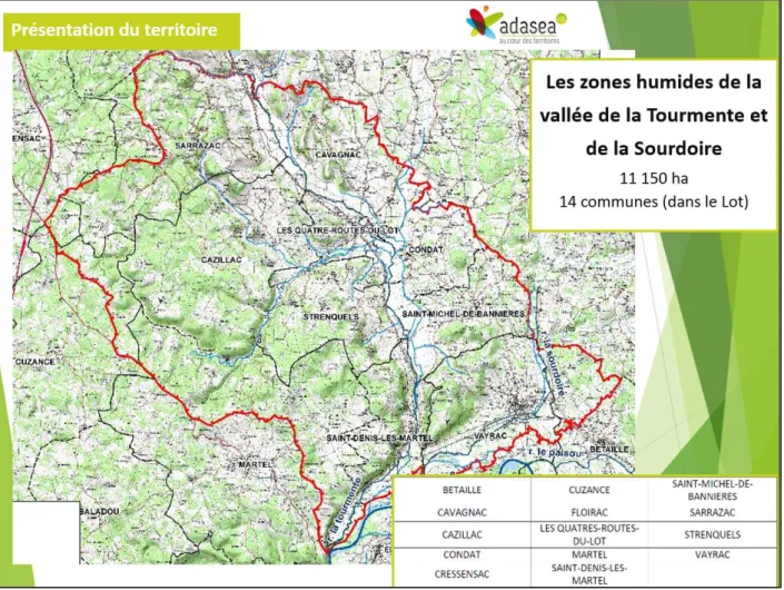 Figure 10 : Carte de présentation du territoire Tourmente-Sourdoire 