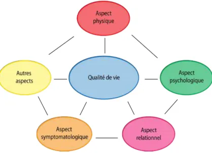 Figure 4.1 – Illustration des différents aspects de la qualité de vie selon l’OMS en 1996.