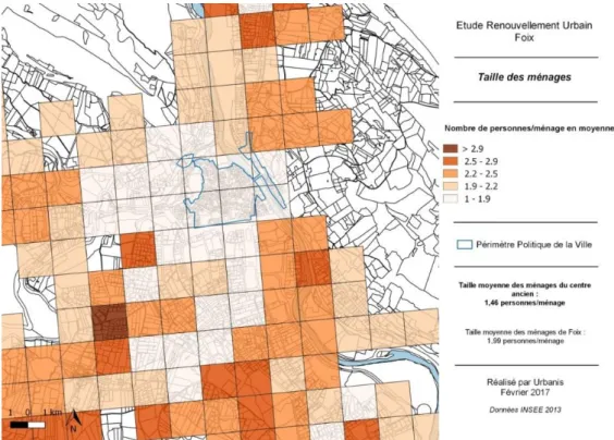 Tableau 1 : Les principaux indicateurs de précarité à Foix en 2013 (INSEE) 