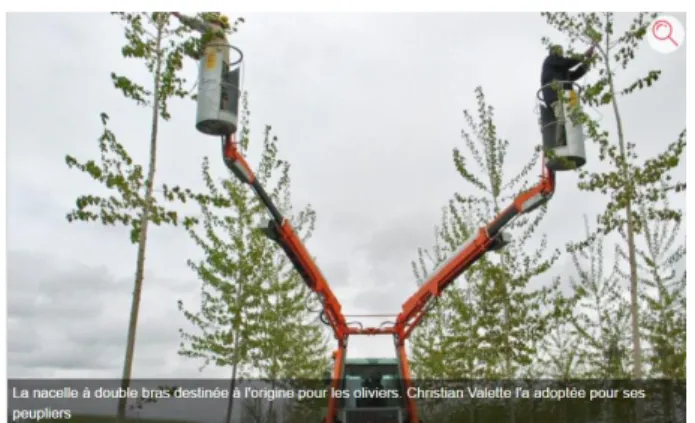 Fig 20 - Nacelle à double bras permettant la première éclaircie 