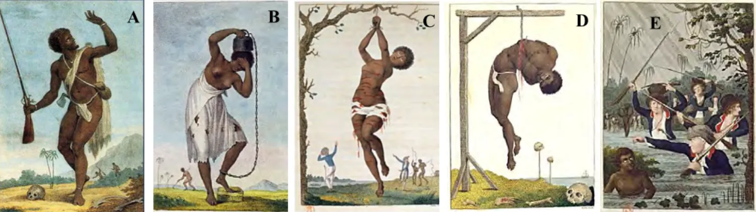 Figure 19: Representations of rebellions and punishments of African enslaved in the Dutch colony of 