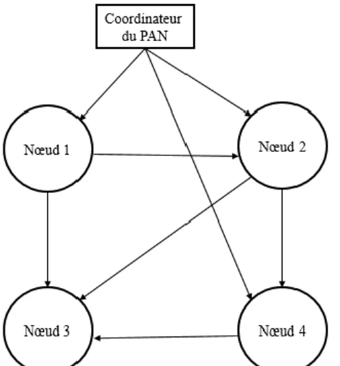 Figure 29 : Exemple de mécanisme de synchronisation dans un réseau TSCH [43] 