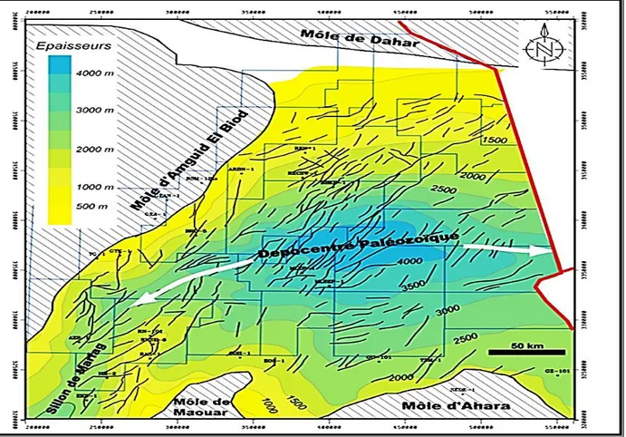 Figure  n°2: Carte des structures géologiques du bassin de Berkine (Etude Beicip, 2012).