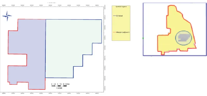 Figure  n°5 : Situation géographique de la zone d’étude Menzel Ledjmet-El Haîad.