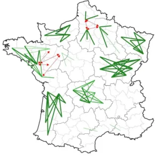 Figure 17 le démontrent plutôt bien : des frontières  régionales  qui  pouvaient  faire  débat  avant  1960  (Aveyron/Lozère,  Hautes-Pyrénées/Pyrénées  Atlantiques) ne sont plus remises en cause, et des régions parmi les plus « artificielles »  (Rhône-Alp
