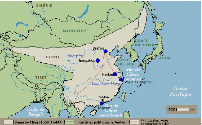 Figure 1 : Carte de la dynastie des Ming 49