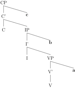 Figure 1.1 – Rattachements possibles de parce que-C selon Ferrari ( 1992 )