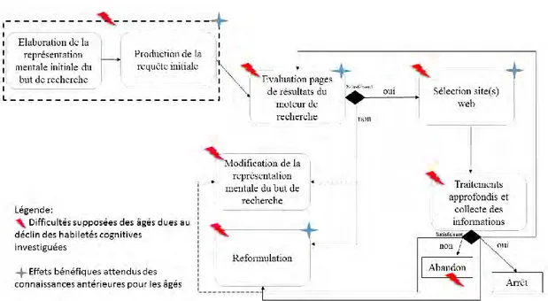 Figure 6: synthèse des effets attendus du déclin des habiletés cognitives lié à l’âge et des 