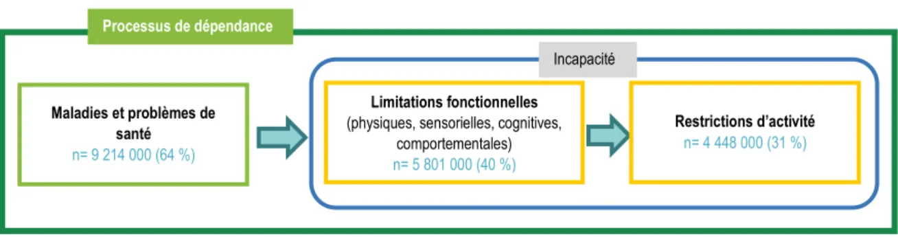 Graphique  2  •  Processus  de  dépendance  et  nombre  de  personnes  âgées  concernées en 2015