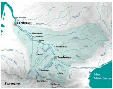 Figure 1 : Le bassin versant de la Garonne