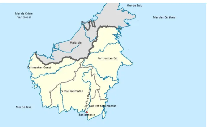 Figure 4 : Les provinces du Kalimantan (partie Indonésienne de l’île de Bornéo) 