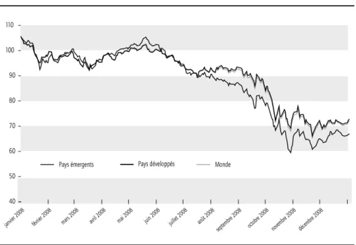 Graphique 20 : évolution des indices MSCI exprimés en monnaies locales en 2008