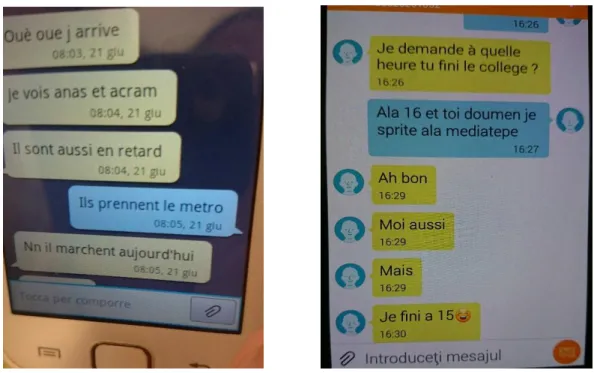 Figure 10 : Exemple de sms envoyés.