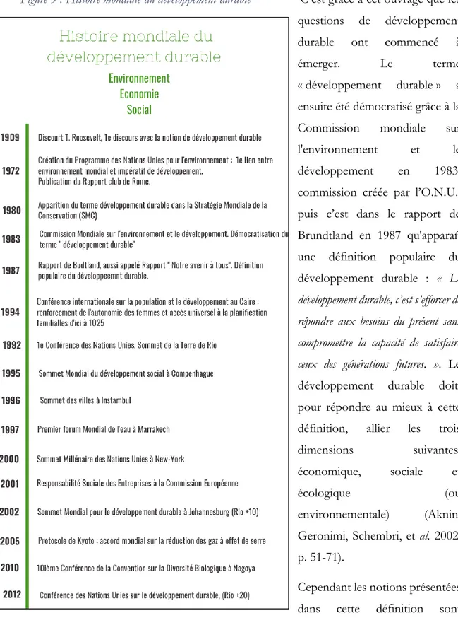 Figure 3 : Histoire mondiale du développement durable 