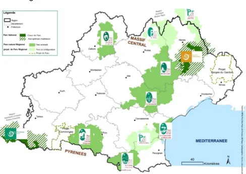 Figure 10 Carte du réseau des Parcs d’Occitanie 54