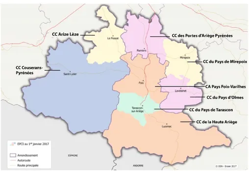 Figure 12  EPCI à fiscalité propre au 1 er  janvier 2017 en Ariège 57