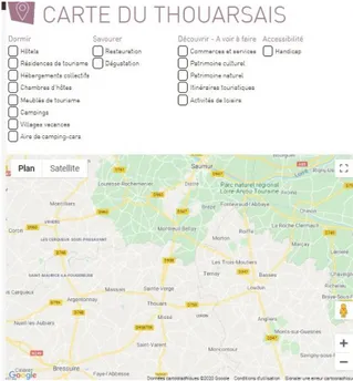 Figure 18 : Carte Google Maps de l'office de tourisme du Thouarsais.  62