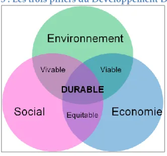 Figure 3 : Les trois piliers du Développement Durable 