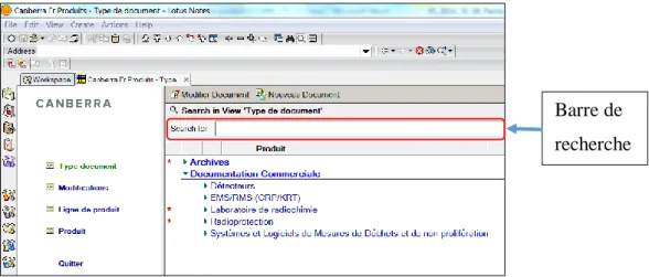 Figure 7  La base "Canberra Fr Produits" 