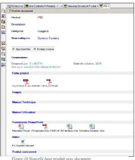 Figure 10 Nouvelle base produit avec document