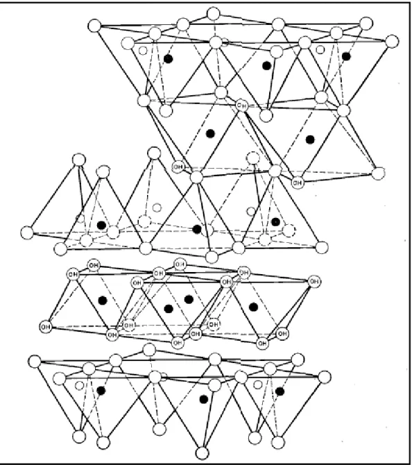 Figure 6. Croquis schématique de la structure de chlorites. D’après Mc Murchy. (1934) 