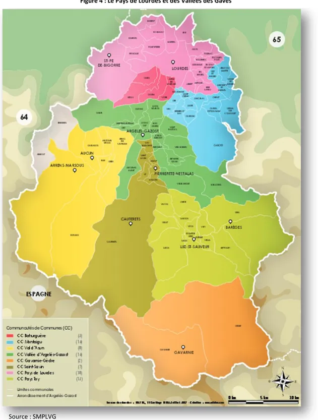 Figure 4 : Le Pays de Lourdes et des Vallées des Gaves