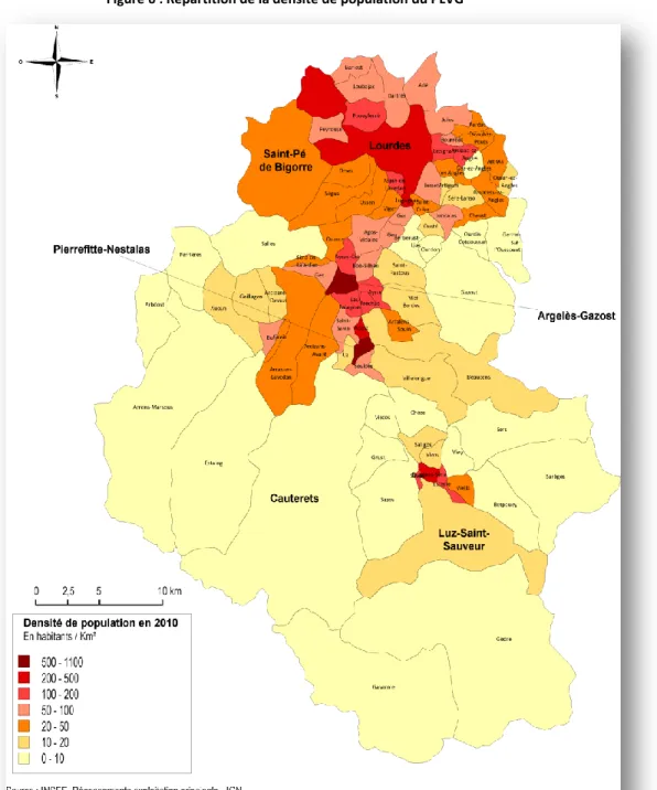 Figure 6 : Répartition de la densité de population du PLVG