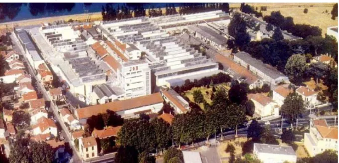 Figure 4 : Le site de l'usine Job en activité et son emprise dans le quartier