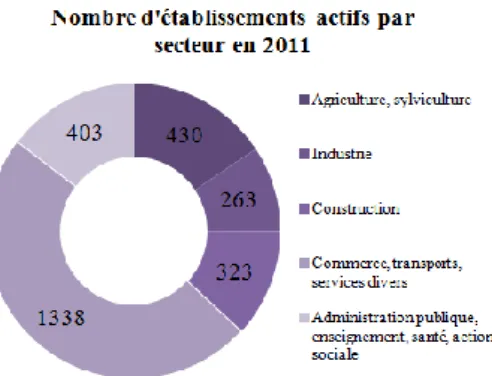 Graphique  4 : Nombre d'établissements selon leur  taille salariale au 31 décembre 2011